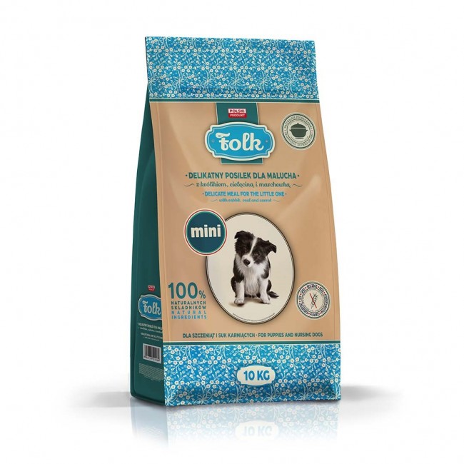 FOLK Junior Small breeds Gentle meal for puppy with rabbit, veal and carrot - dry dog food - 10kg