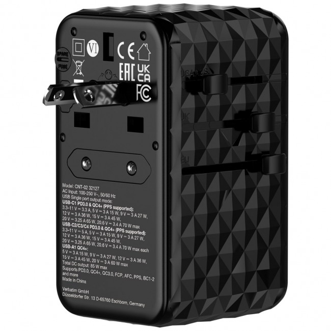 Verbatim Charge 'n' Travel Diamond 85W Retractable Cable CNT-02