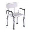 Shower chair with backrest and armrests