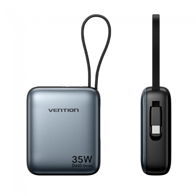 Vention 10000mAh 35W - power bank with USB-C cable (grey) Vention 10000mAh 35W - power bank with USB-C cable (grey)