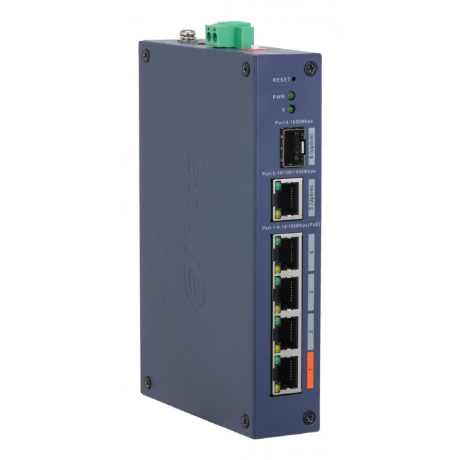 Dahua Technology 6-Port Cloud Managed Hardened Switch with 4-Port PoE