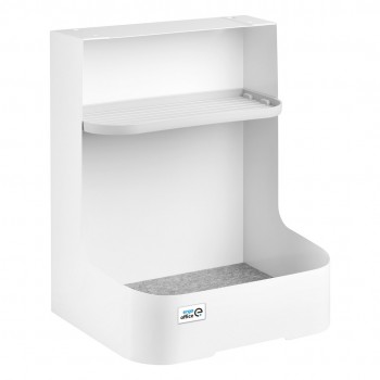 Ergo Office Under-Desk Storage Box / Organizer with Accessories Shelf, White, Max. 5kg, ER-442