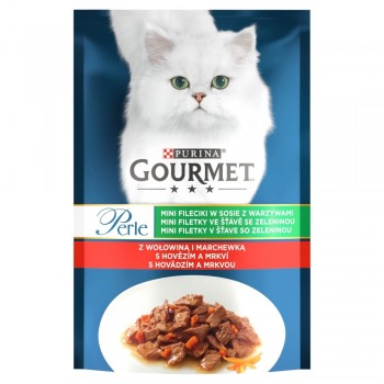 PURINA Pro Plan Gourmet Perle Mini fillets in beef and carrot sauce - wet cat food - 85g