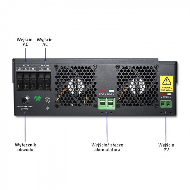 Qoltec 53887 Hybrid Solar Inverter Off-Grid 5,5kW | 100A | 48V | MPPT | Sinus Qoltec 53887 Hybrid Solar Inverter Off-Grid 5,5kW | 100A | 48V | MPPT | Sinus