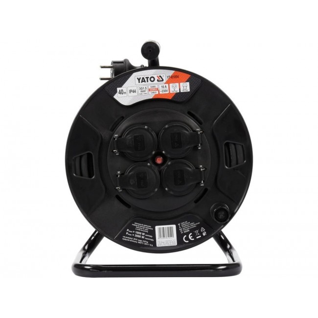 YATO EXTENSION CABLE DRUM 40m 3 x 1.5mm2 IP44 81054 YATO EXTENSION CABLE DRUM 40m 3 x 1.5mm2 IP44 81054