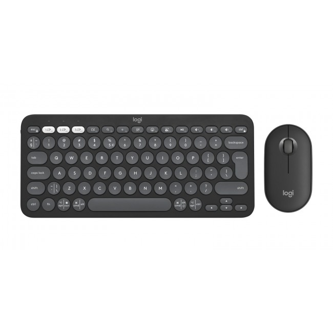 Logitech 920-012239 keyboard Mouse included Universal RF Wireless + Bluetooth QWERTY US International Graphite