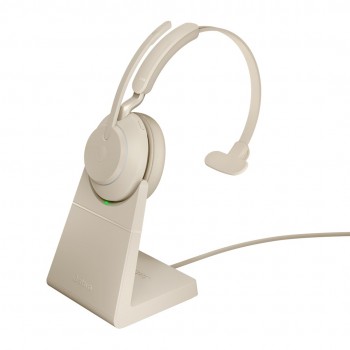 Jabra Evolve2 65 UC Mono Link380a - wireless over-ear headphones with stand, beige
