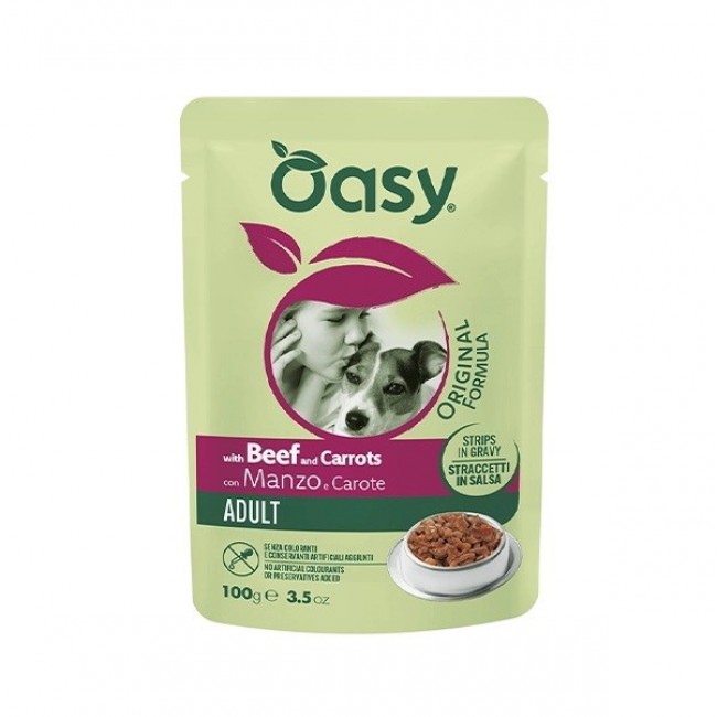 OASY Strips in Gravy Adult with Beef and carrots - wet dog food - 100g