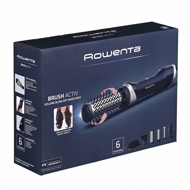 Rowenta Brush Activ UB9540F0 hair styling tool Hot air brush Warm Black, Silver 1000 W