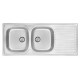 2-bowl steel sink with drainer