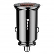 Car charger Baseus Circular 2xUSB QC3.0 5A 30W black