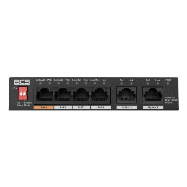 BCS BCS-L-SP04G02G(2) Unmanaged Gigabit Ethernet (10/100/1000) Power over Ethernet (PoE) Desktop Black