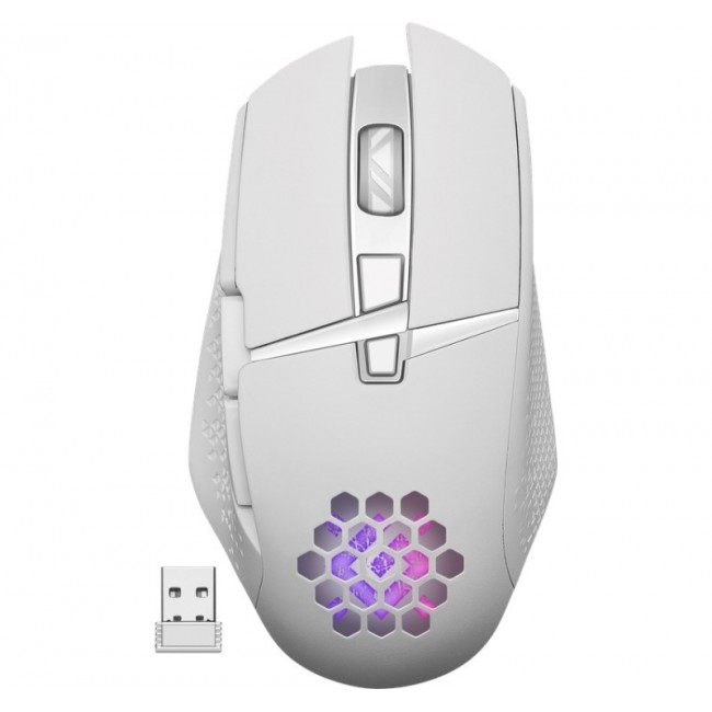 MOUSE DEFENDER GM-514 GLORY OPTIC RF RGB 3200dpi 7P WHITE