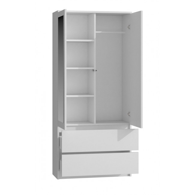 Topeshop SS-90 BIEL LUSTRO bedroom wardrobe/closet 5 shelves 2 door(s) White Topeshop SS-90 BIEL LUSTRO bedroom wardrobe/closet 5 shelves 2 door(s) White