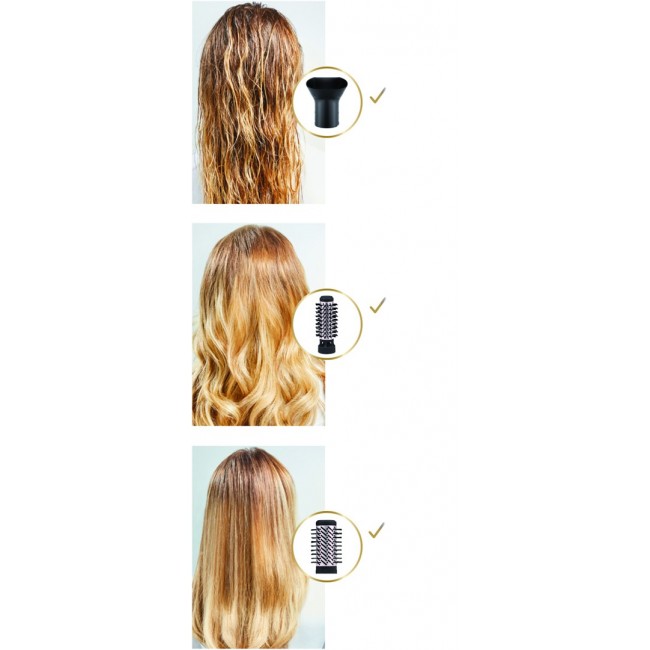 Rowenta Brush Activ' Dry & Style CF9550 Hot air brush Warm Black 1000 W 1.8 m Rowenta Brush Activ' Dry & Style CF9550 Hot air brush Warm Black 1000 W 1.8 m