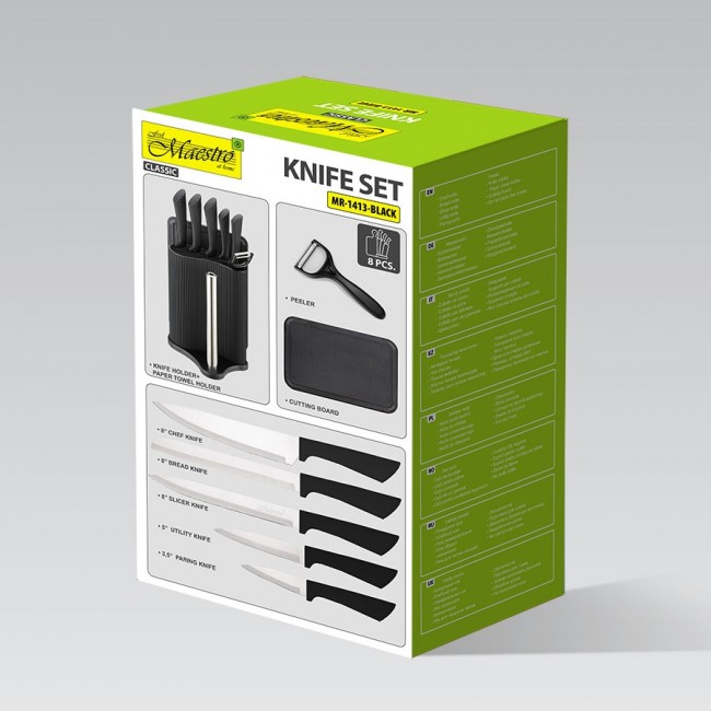 Kitchen cutting set MAESTRO MR-1413 Knife set (MR-1413-BLACK) Black
