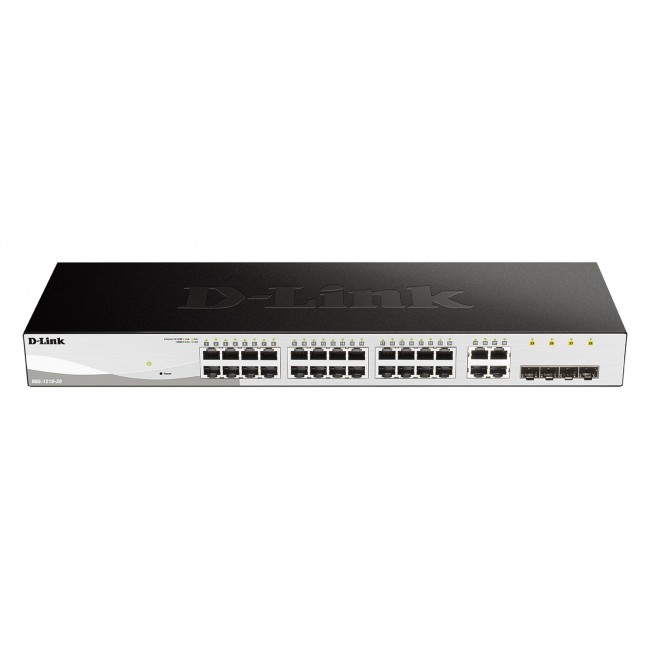 D-LINK DGS-1210-28, Gigabit Smart Switch with 24 10/100/1000Base-T ports and 4 Gigabit MiniGBIC (SFP) ports, 802.3x Flow Control, 802.3ad Link Aggregation, 802.1Q VLAN, 802.1p Priority Queues, Port mirroring, Jumbo Frame support, 802.1D STP, ACL, LLDP, Ca D-LINK DGS-1210-28, Gigabit Smart Switch with 24 10/100/1000Base-T ports and 4 Gigabit MiniGBIC (SFP) ports, 802.3x Flow Control, 802.3ad Link Aggregation, 802.1Q VLAN, 802.1p Priority Queues, Port mirroring, Jumbo Frame support, 802.1D STP, ACL, LLDP, Ca