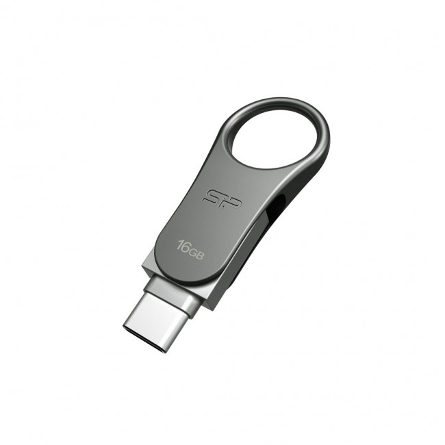 Silicon Power Mobile C80 USB flash drive 16 GB USB Type-A / USB Type-C 3.0 (3.1 Gen 1) Titanium