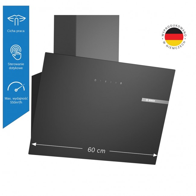 Bosch Serie 2 DWK65DK60 cooker hood Wall-mounted Black 430 m /h A
