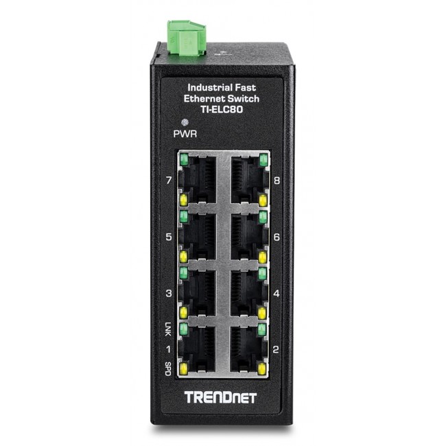 Trendnet TI-ELC80 network switch Unmanaged Fast Ethernet (10/100) Black