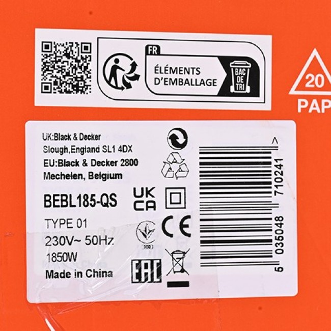 Black & Decker BEBL185 1850 W 190 km/h Black & Decker BEBL185 1850 W 190 km/h