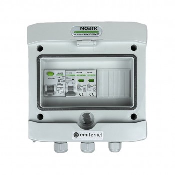 Switchgear attached AC hermetic IP65 EMITTER with surge protective device AC Noark type 2, 16A 1-F, RCD type A 40A/300mA