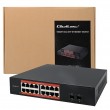 Qoltec Prze ącznik sieciowy SWITCH Gigabit Ethernet | 16x RJ45 | 2x SFP | 1000 Mb/s