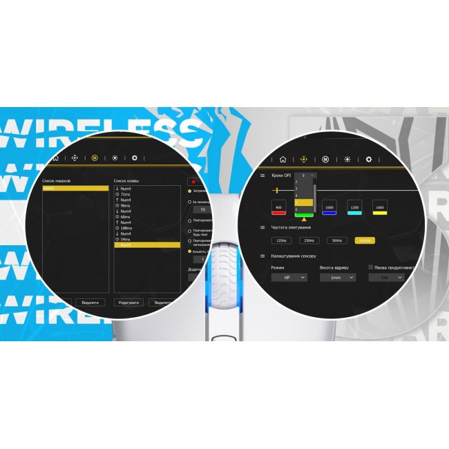 HATOR Pulsar 3 Wireless, black - Optical Yellow 100M Switches PixArt PMW 3311 (HTM630)