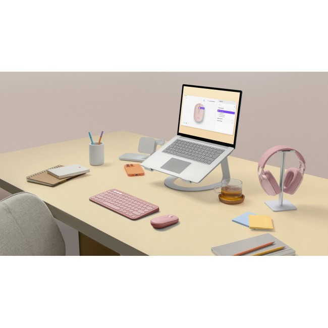 Logitech Pebble 2 M350s mouse Travel Ambidextrous RF Wireless + Bluetooth Optical 4000 DPI