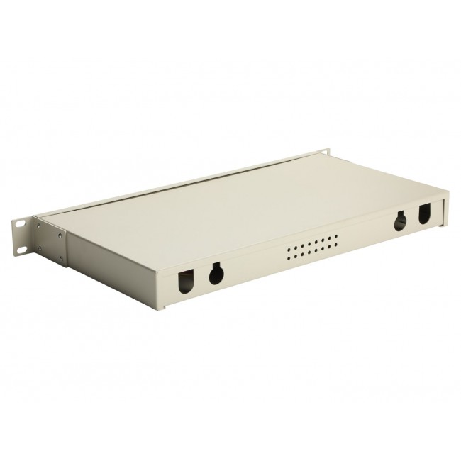 Equip 24-Port Fiber Optic Splice Box, SC Duplex, OM4, 1U, Equipped, Grey
