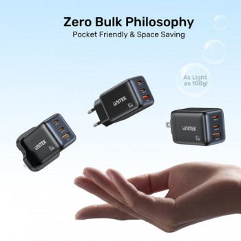 UNITEK P1130ABK01-EU mobile device charger Universal Black AC Fast charging Indoor