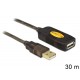 DeLOCK 30m, USB2.0 - USB2.0 USB cable USB A Black