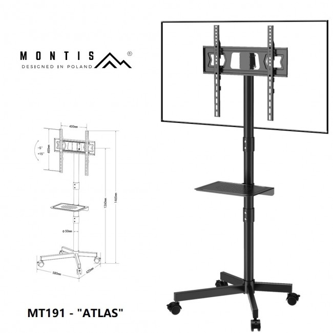 Montis Mobilny uchwyt do TV - MT191 ATLAS 152.4 cm (60 Montis Mobilny uchwyt do TV - MT191 ATLAS 152.4 cm (60