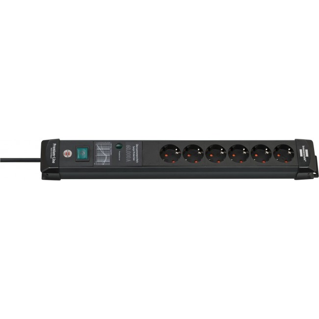 Brennenstuhl 1951160401 power extension 3 m 6 AC outlet(s) Indoor Black