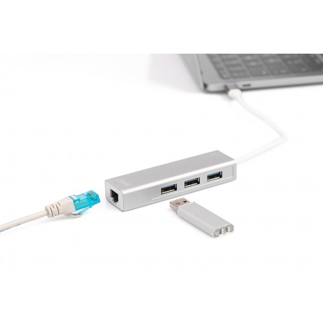 Digitus USB Type-CTM 3-Port Hub + Gigabit Ethernet