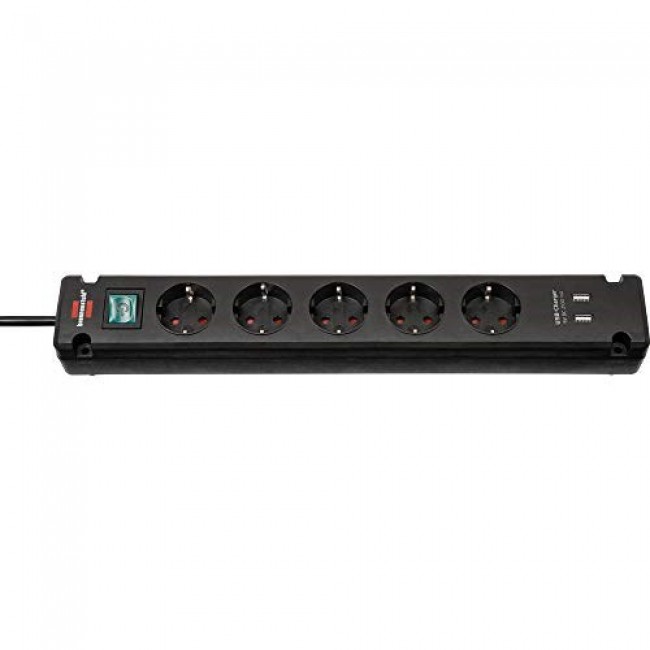 Brennenstuhl Bremounta power extension 3 m 5 AC outlet(s) Indoor Black