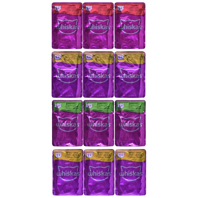 WHISKAS Classic Meals in Sauce - wet cat food - 12x85g