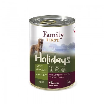 FAMILY FIRST Holidays Adult Turkey, chicken, carrot - Wet dog food - 400 g