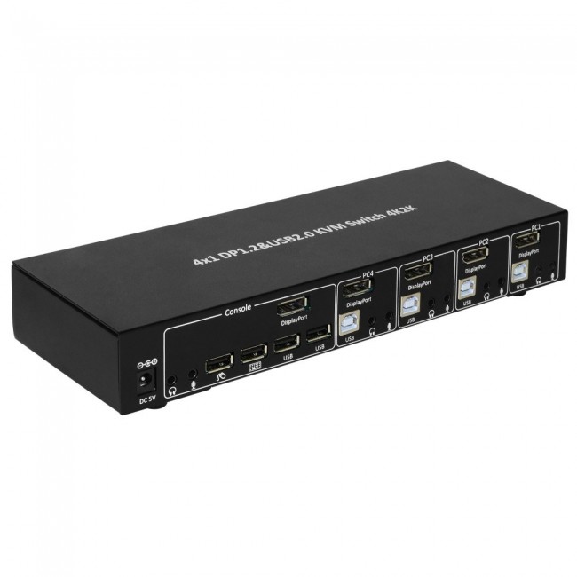 Techly IDATA DP-KVM4 KVM switch Rack mounting Black Techly IDATA DP-KVM4 KVM switch Rack mounting Black