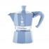 Bialetti Moka Express 3tz Coffee maker set + almond coffee 250 g Blue
