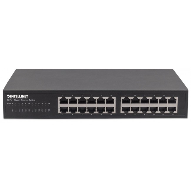 Intellinet 24-Port Gigabit Ethernet Switch, 24 x 10/100/1000 Mbit/s RJ45-Ports, IEEE 802.3az (Energy Efficient Ethernet), Desktop, 19