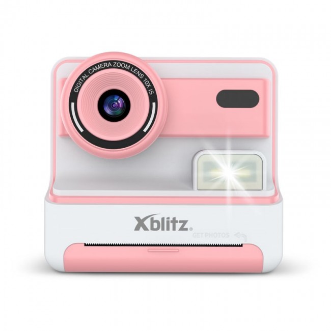 FLASH PINK INSTANT CAMERA WITH THERMAL PRINTER FOR CHILDREN