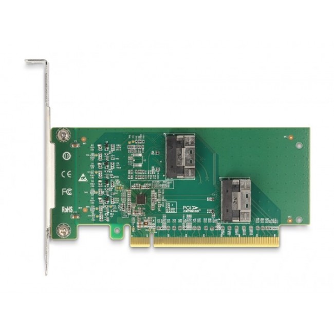 DeLOCK PCI Express 4.0 x16 Card to 4 x SFF-8639 NVMe - Bifurcation - Low Profile Form Factor