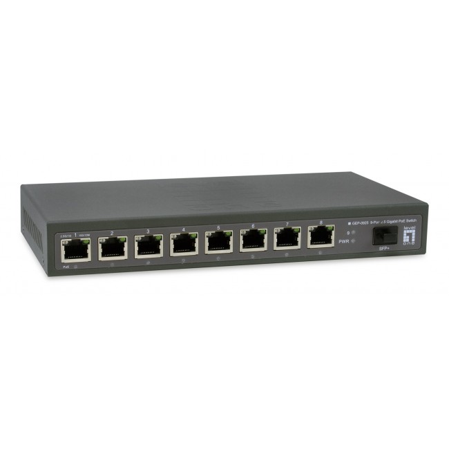 LevelOne GEP-0925 network switch Unmanaged 2.5G Ethernet (100/1000/2500) Power over Ethernet (PoE) Black