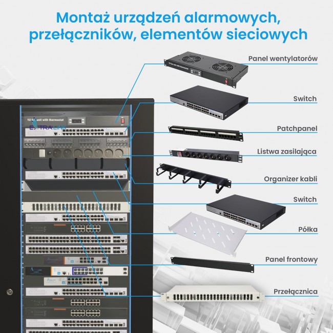 Extralink Rackmount cabinet 32U 600x1000 Black standing