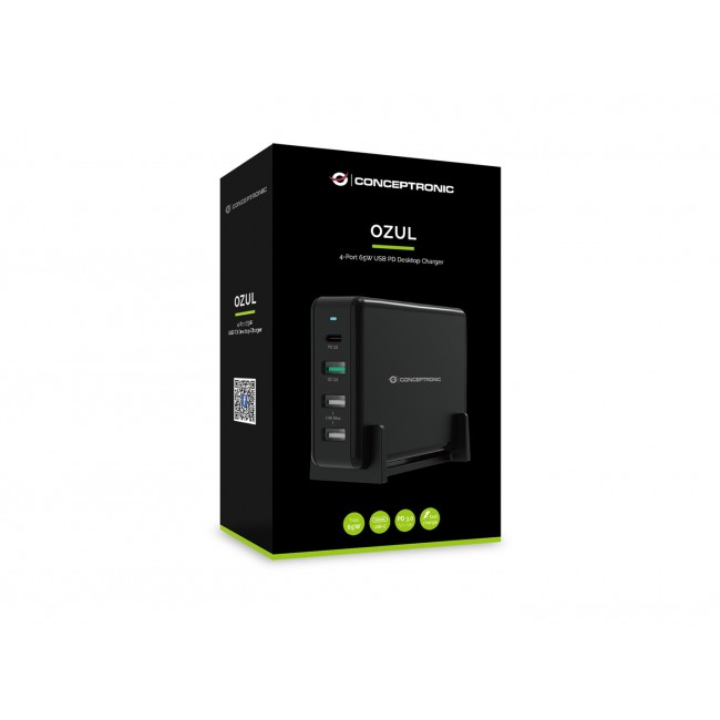 Conceptronic OZUL 4-Port 65W USB PD Desktop Charger