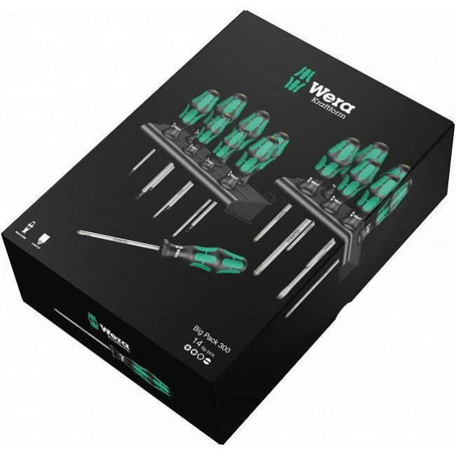 WERA screwdriver set 14pcs. + 2 hangers