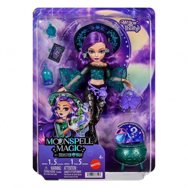 Monster High Moonspell Magic by Willow Thorne Fashion Doll, Nature Witch with Accessories