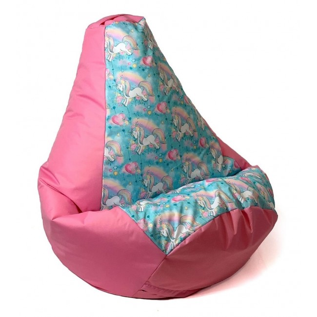 Sako bag pouffe Pear print pink-unicorn L 105 x 80 cm