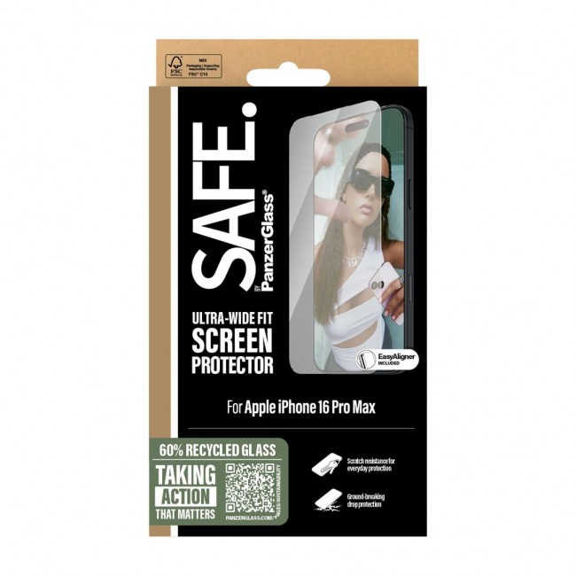 PanzerGlass SAFE. by Screen Protector iPhone 16 Pro Max | Ultra-Wide Fit Clear screen protector Apple 1 pc(s)
